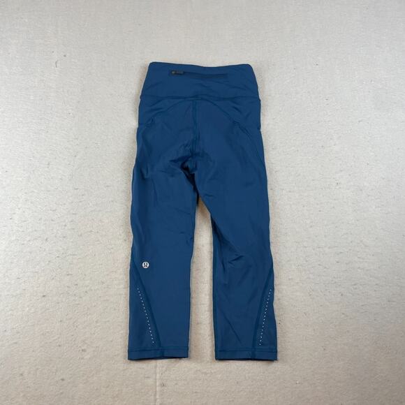Lululemon Break Free Womens Sz 2 Crop Leggings Night Tide Blue - Picture 4 of 8